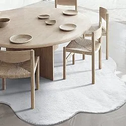 Rond Golvend Vloerkleed - Aranga Super Soft Fur (wit)