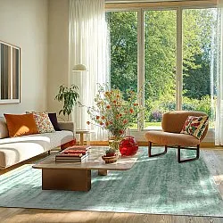 Viscose-vloerkleed - Jodhpur Special Luxury Edition (turkoois)