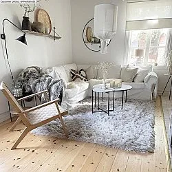 Hoogpolig vloerkleed - Janjira (zilver)