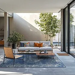 Vloerkleden voor binnen en buiten - Brussels Weave (blauw)