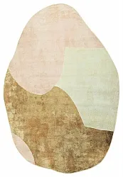 Rond Wilton-vloerkleed met golvende randLazio (beige/roze)