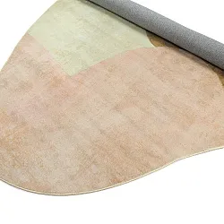 Rond Wilton-vloerkleed met golvende randLazio (beige/roze)