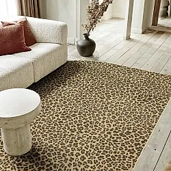 Halfovaal Wilton-vloerkleedLeopard (bruin)