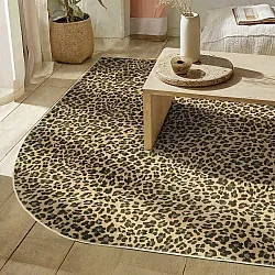 Halfovaal Wilton-vloerkleedLeopard (bruin)