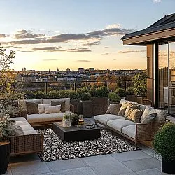 Vloerkleden voor binnen en buiten - Brussels Ocean (zwart)