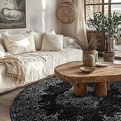 Rond vloerkleed - Peking (zwart)