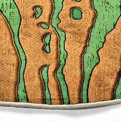 Rond vloerkleed - Zebra (groen/oranje)