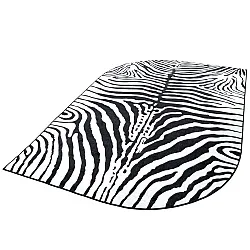 Halfovaal Wilton-vloerkleed - Zebra (zwart/wit)