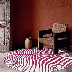 Rond vloerkleed - Zebra (roze)