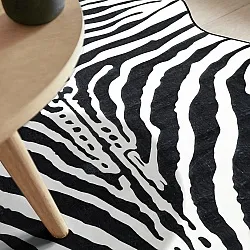 Golvend Wilton-tapijt - Zebra (zwart/wit)
