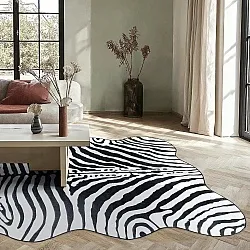 Golvend Wilton-tapijt - Zebra (zwart/wit)