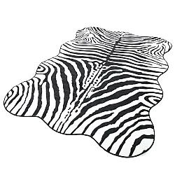 Golvend Wilton-tapijt - Zebra (zwart/wit)