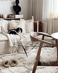 Hoogpolig vloerkleed - Fondi (beige)