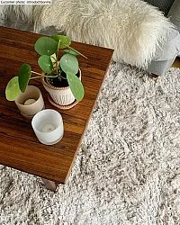 Hoogpolig vloerkleed - Kanvas (beige)