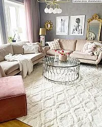 Hoogpolig vloerkleed - Everett (offwhite)