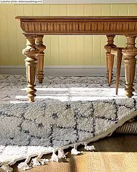 Hoogpolig vloerkleed - Marini (blauw/multi)