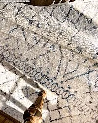 Hoogpolig vloerkleed - Marini (blauw/multi)