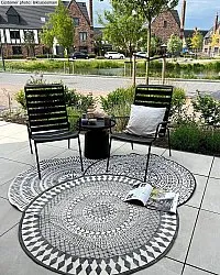 Rond vloerkleed - Brussels Diamond (zwart)