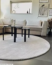 Rond vloerkleed - Recycled PET with viscose look (offwhite)