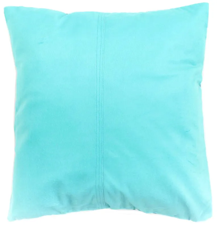 Zijdefluweel-Kussen (turkoois) (kussensloop) 45 x 45 cm