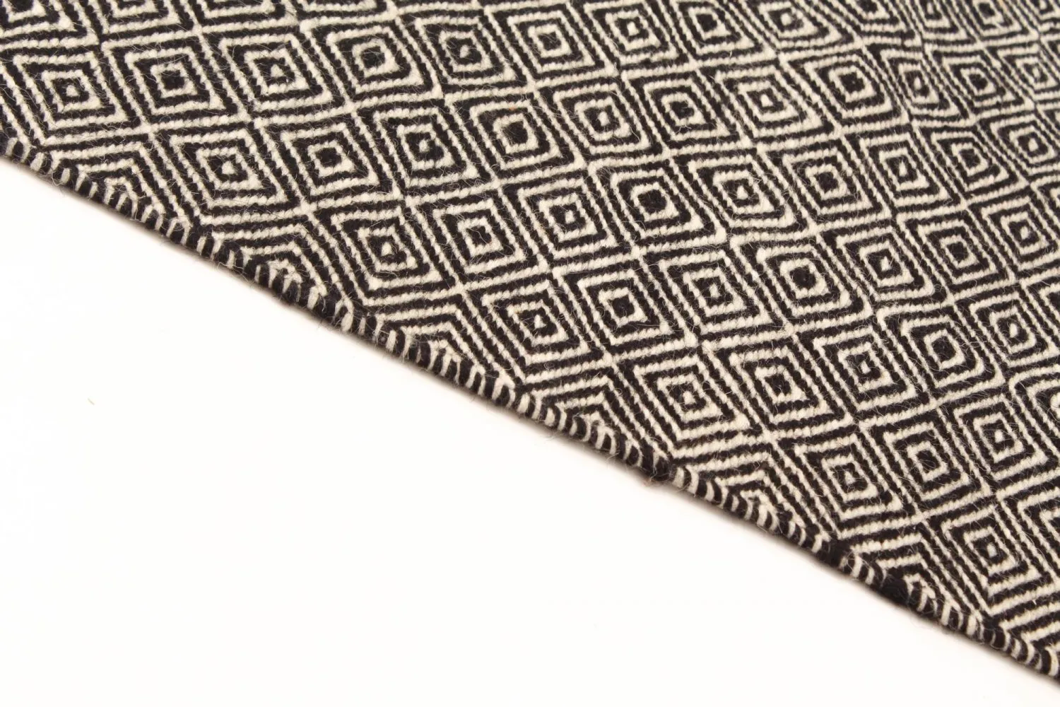 Wollen-vloerkleed - Varella (zwart/wit)