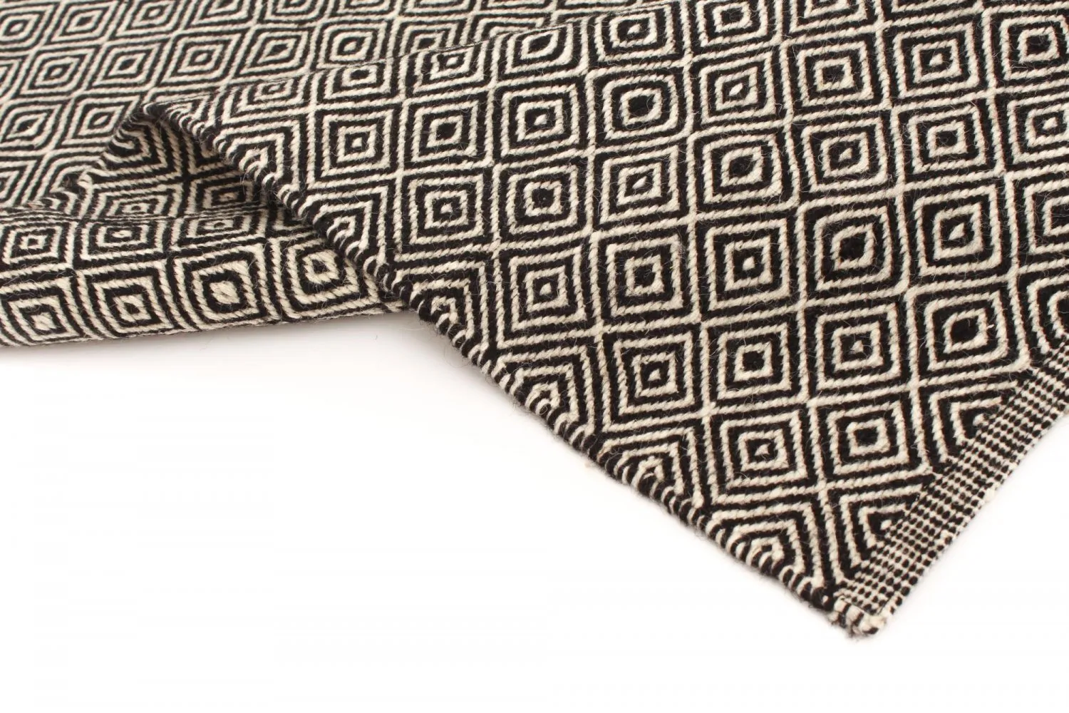 Wollen-vloerkleed - Varella (zwart/wit)