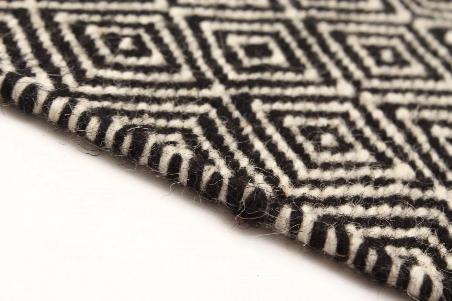 Wollen-vloerkleed - Varella (zwart/wit)