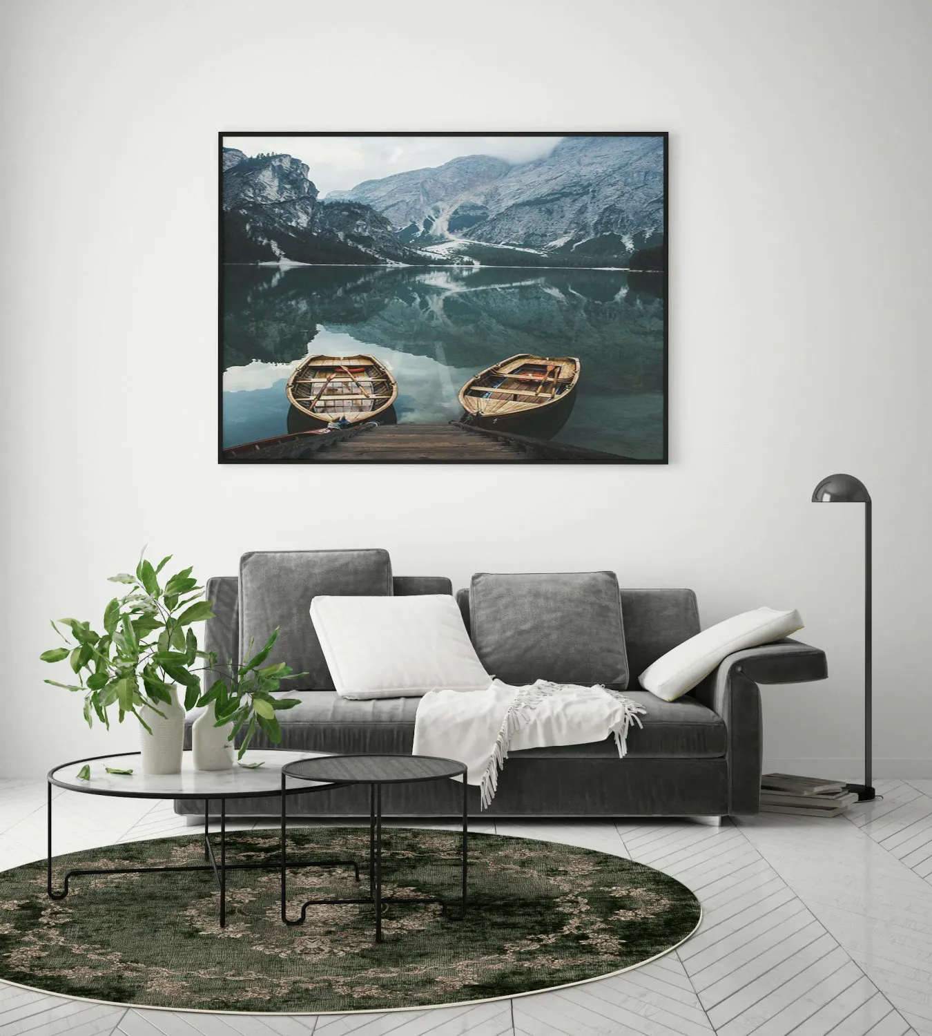 Rond vloerkleed - Taknis (donkergroen)