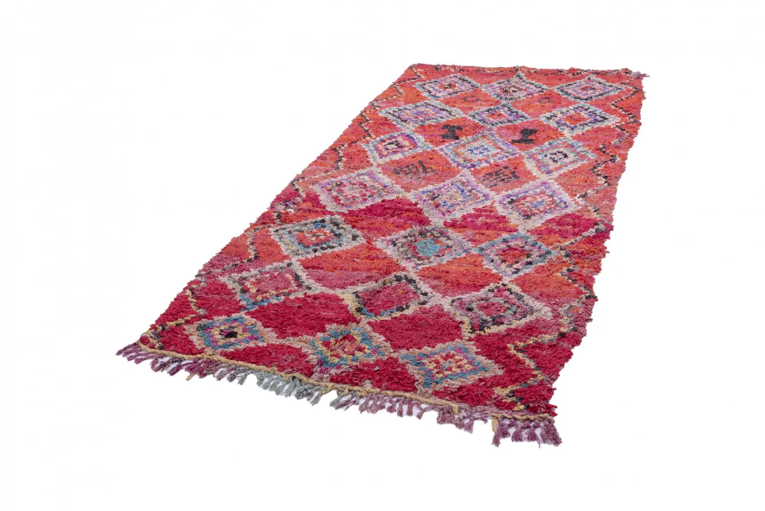 Marokkaanse Berber tapijt Boucherouite 260 x 130 cm