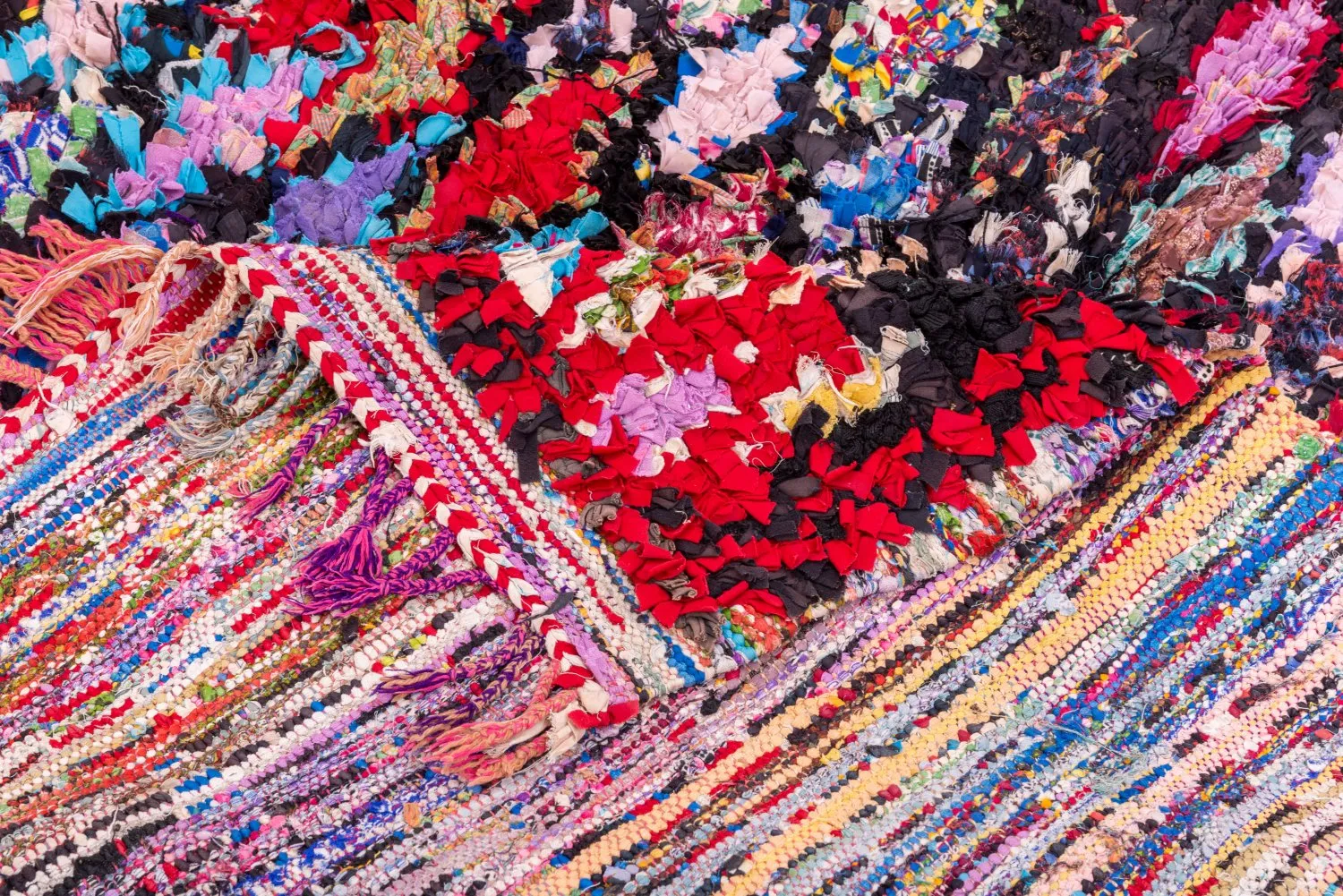 Marokkaanse Berber tapijt Boucherouite 185 x 125 cm