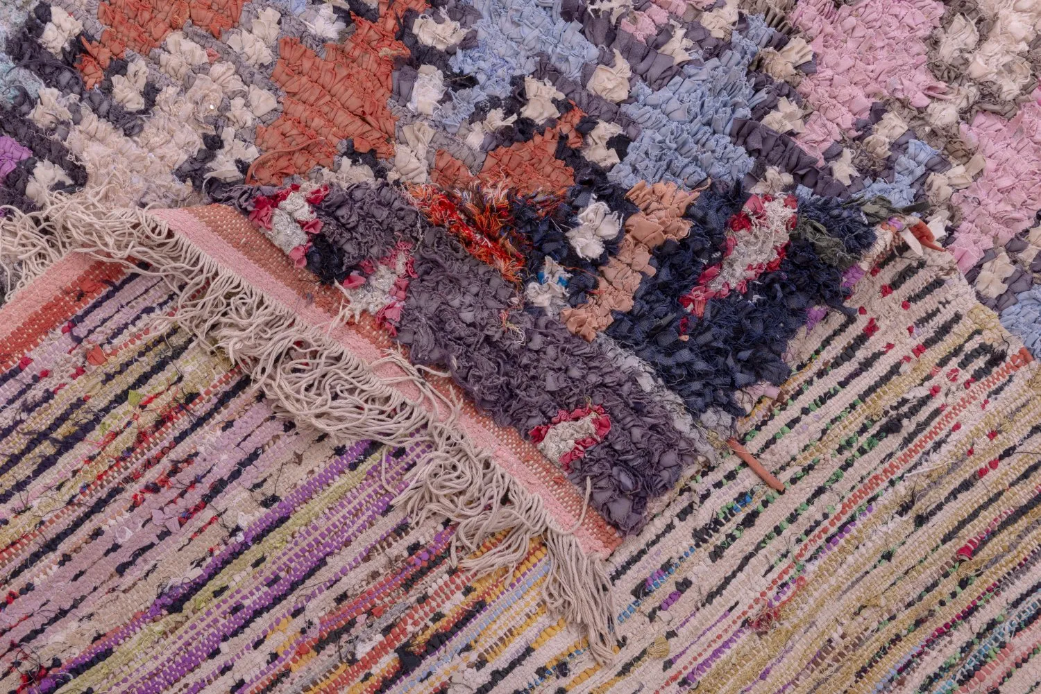 Marokkaanse Berber tapijt Boucherouite 270 x 145 cm
