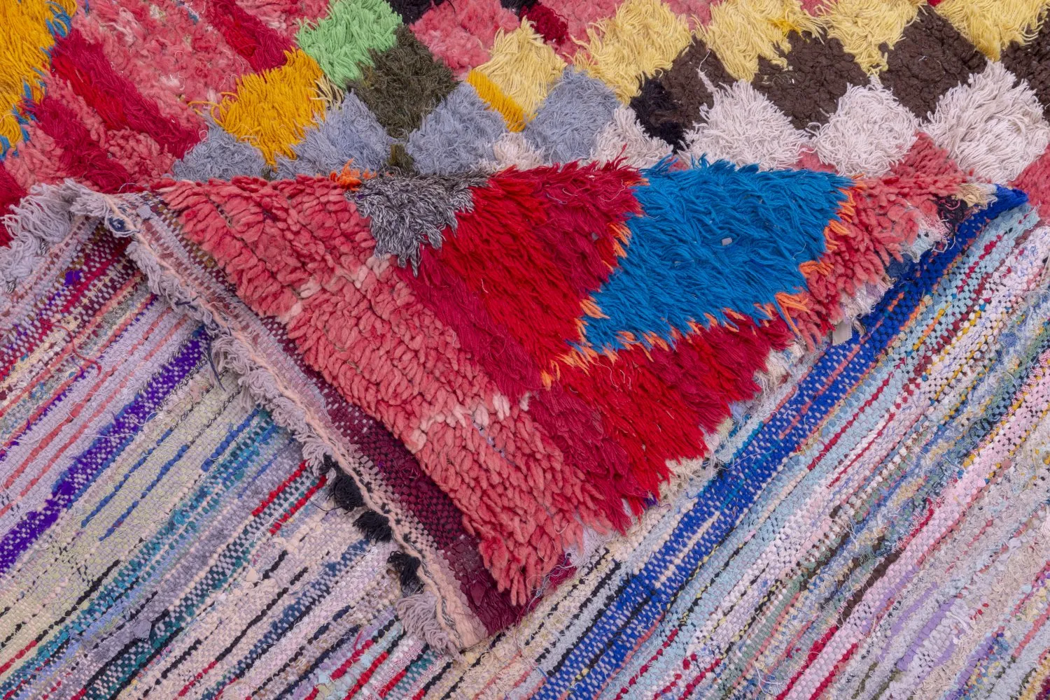 Marokkaanse Berber tapijt Boucherouite 240 x 140 cm