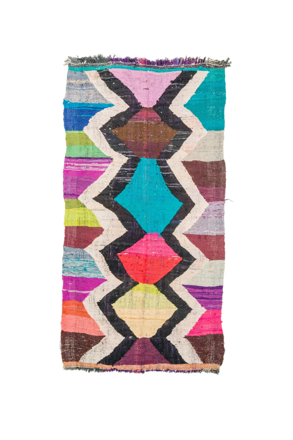 Marokkaanse Berber tapijt Boucherouite 135 x 245 cm