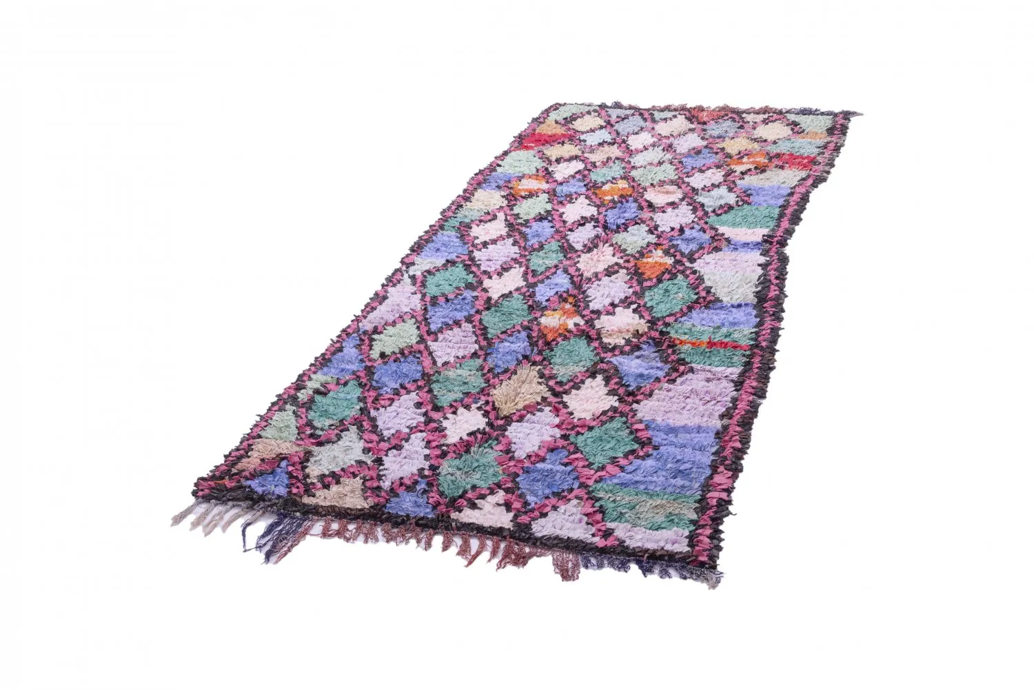 Marokkaanse Berber tapijt Boucherouite 245 x 100 cm