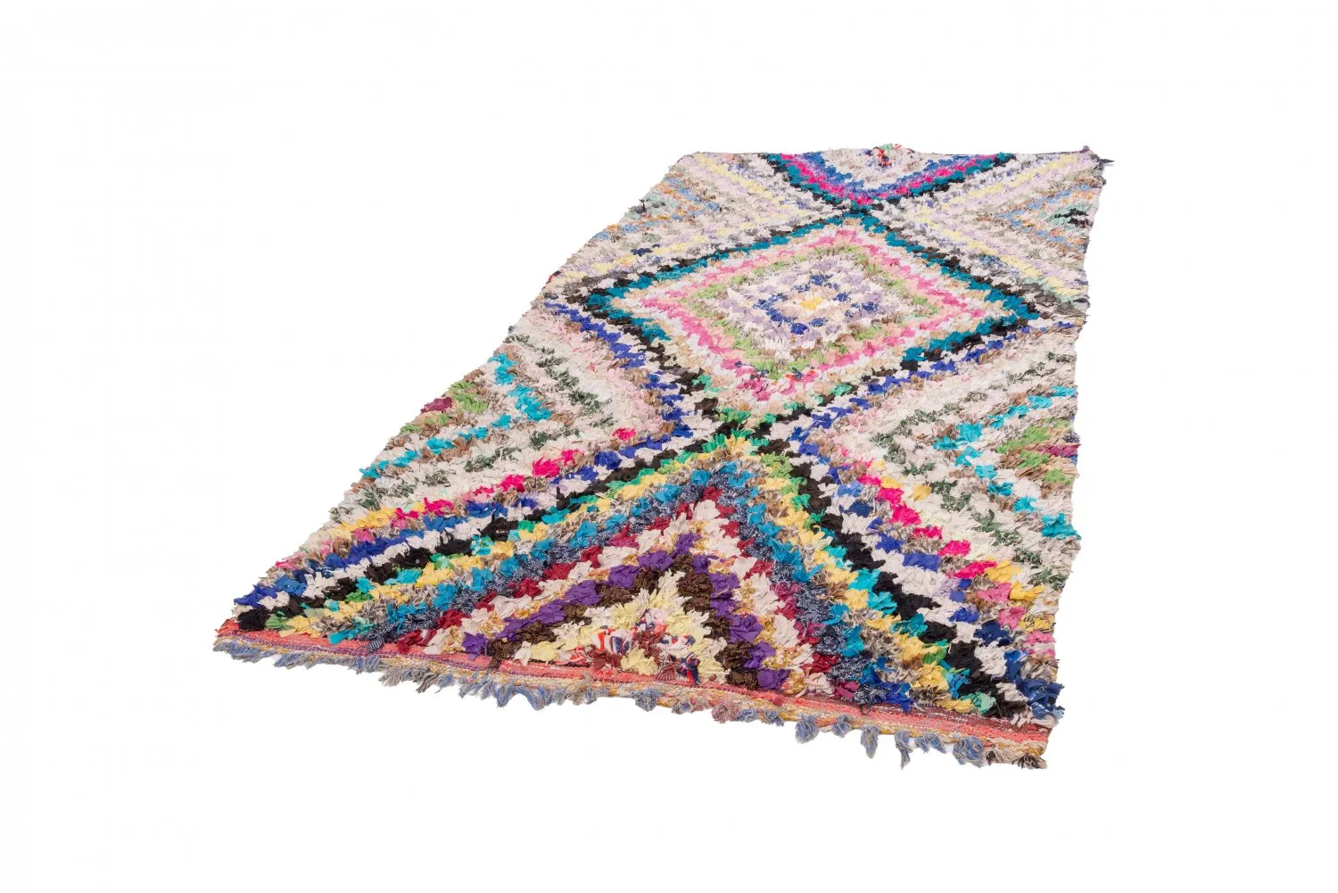 Marokkaanse Berber tapijt Boucherouite 265 x 140 cm