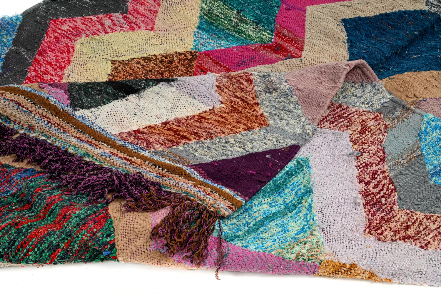 Marokkaanse Berber tapijt Boucherouite 135 x 260 cm