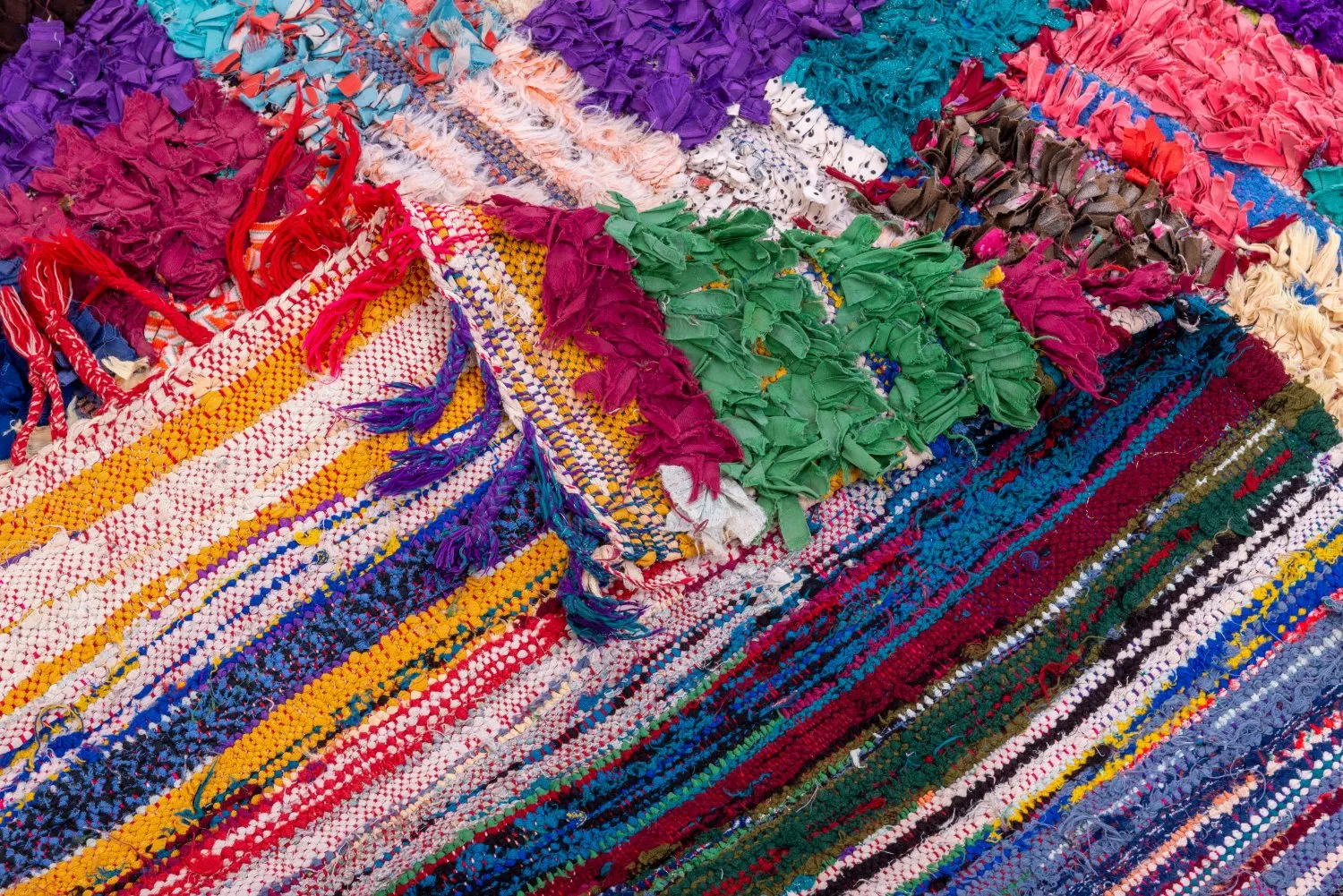 Marokkaanse Berber tapijt Boucherouite 210 x 150 cm