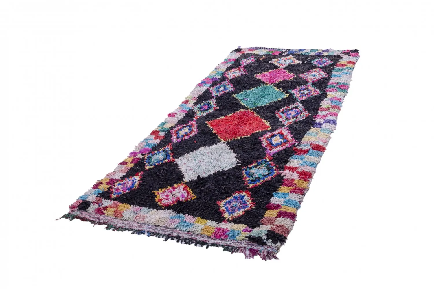 Marokkaanse Berber tapijt Boucherouite 230 x 130 cm