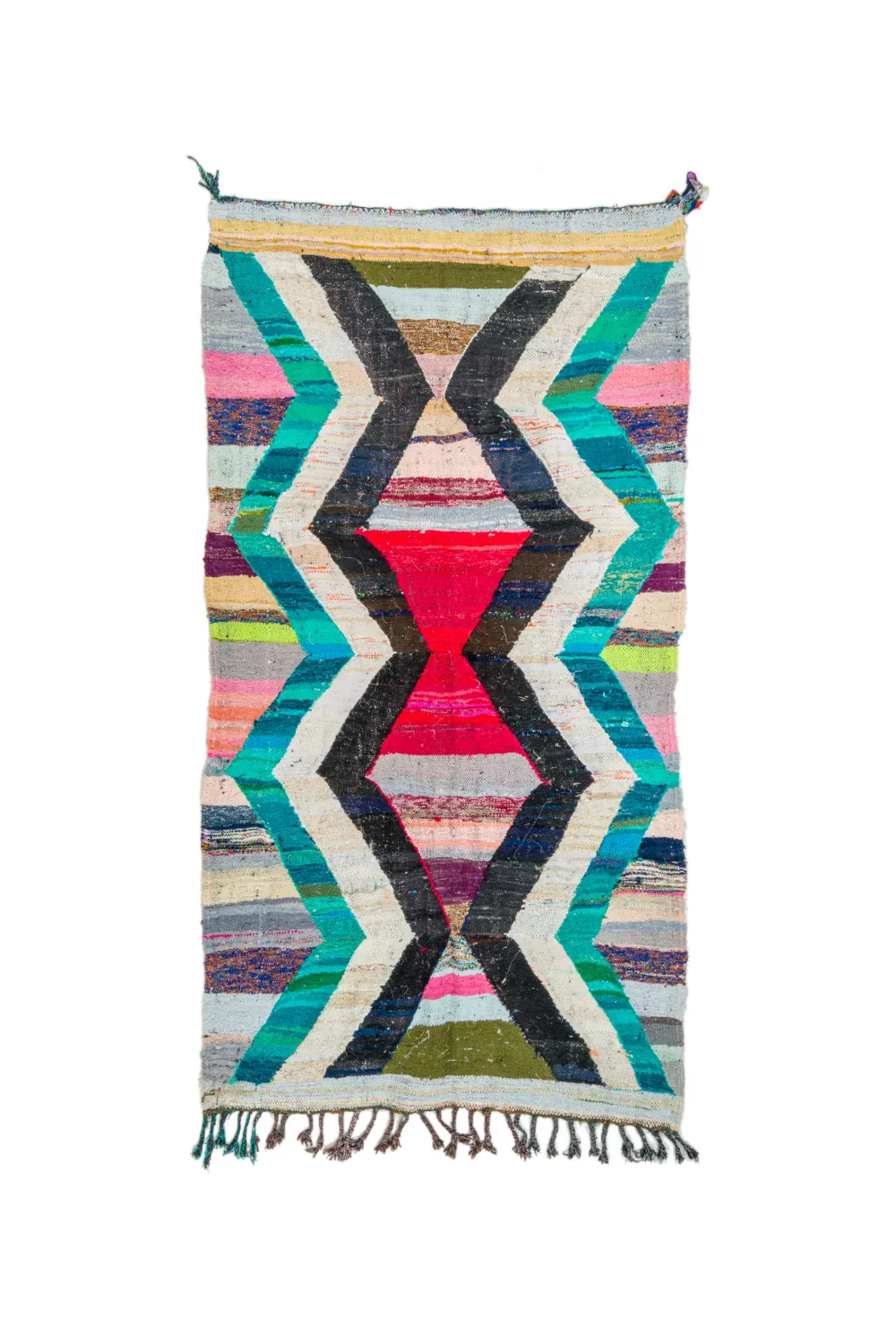 Marokkaanse Berber tapijt Boucherouite 140 x 260 cm