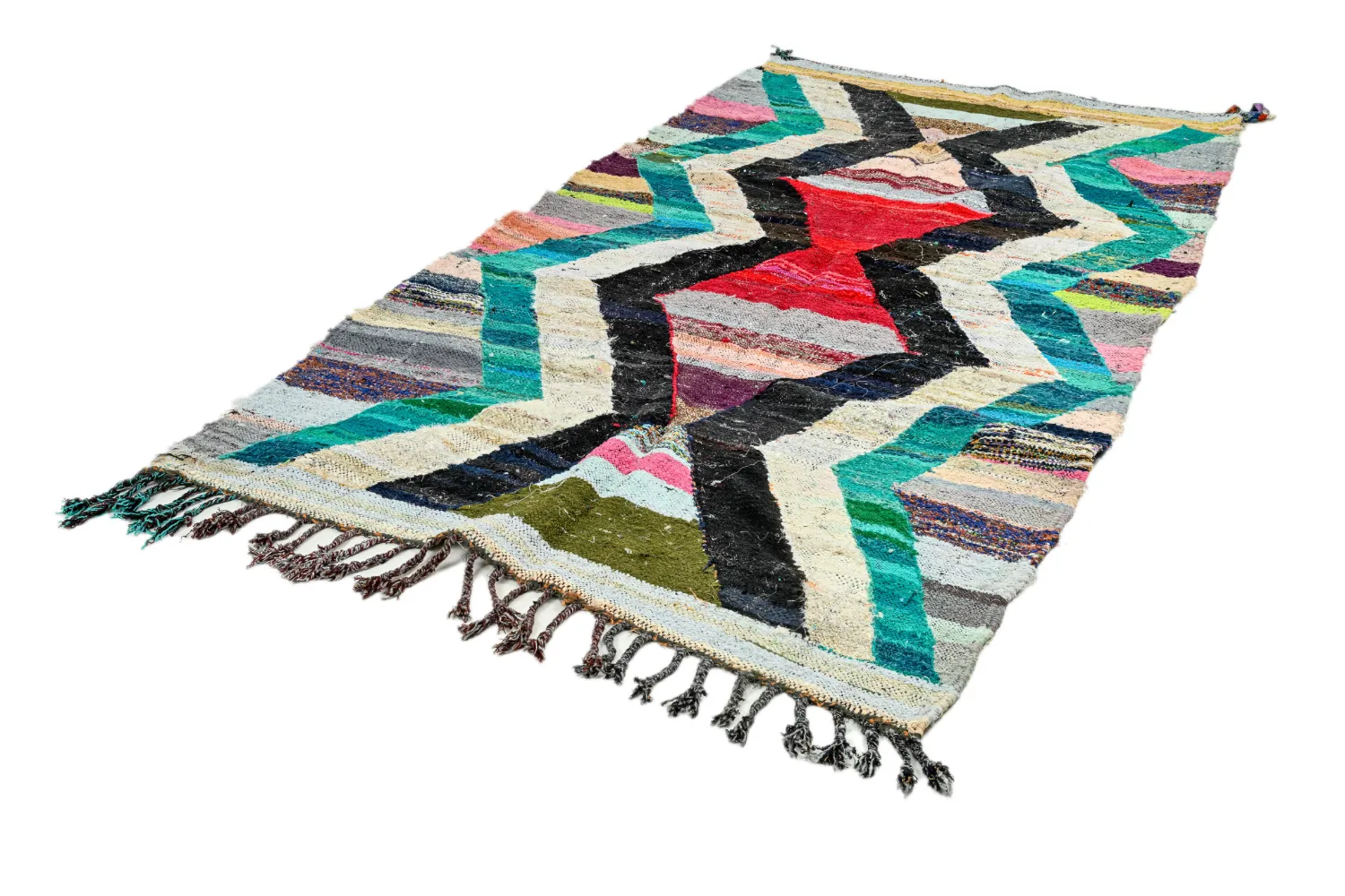 Marokkaanse Berber tapijt Boucherouite 140 x 260 cm