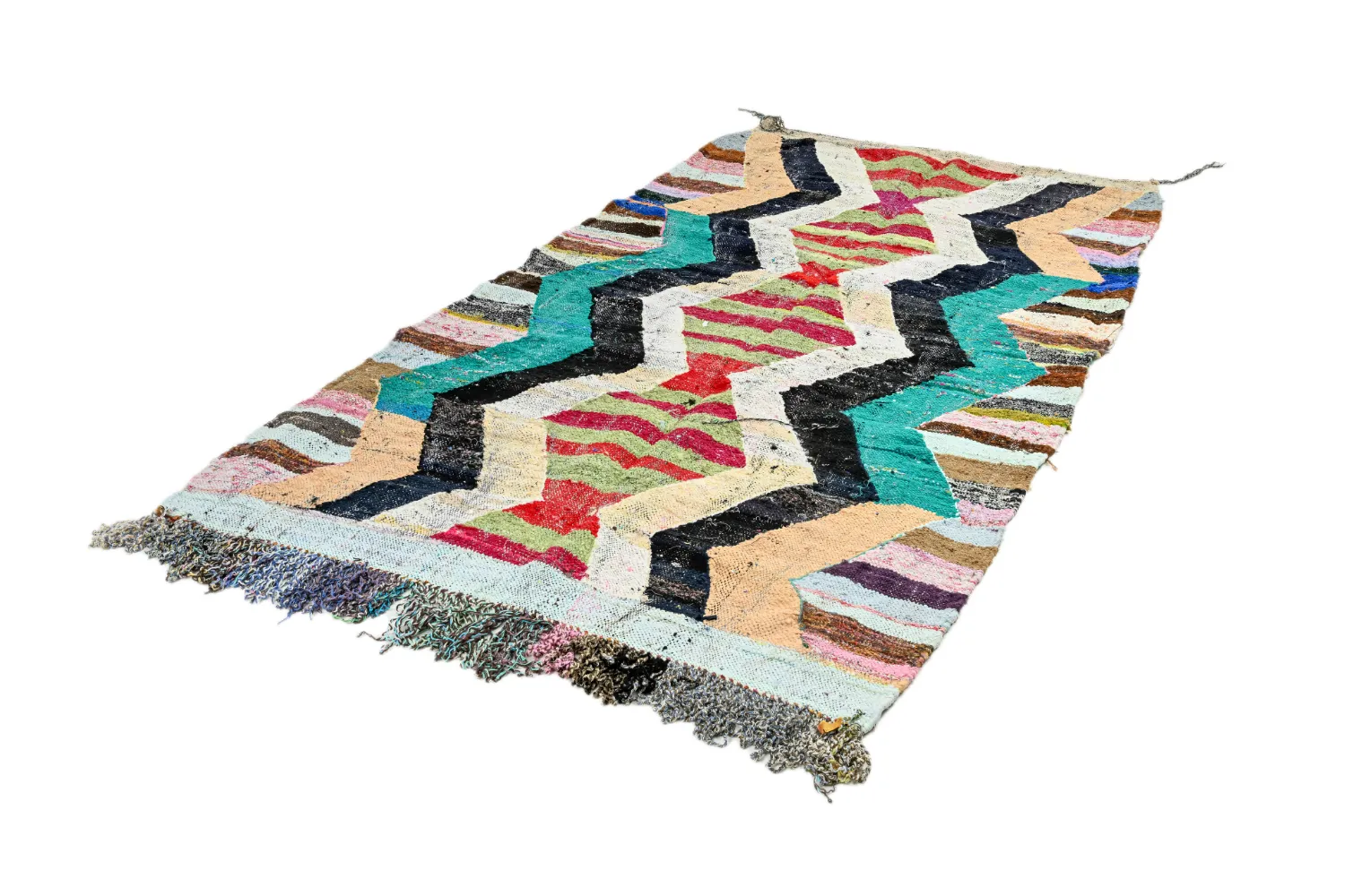 Marokkaanse Berber tapijt Boucherouite 140 x 265 cm