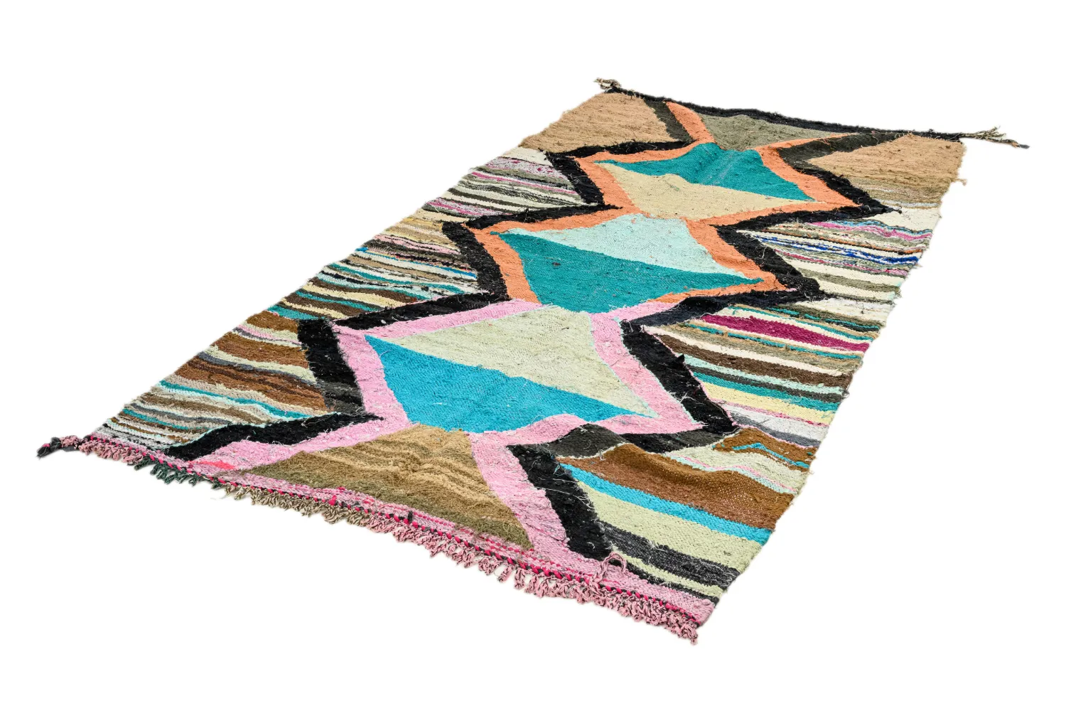 Marokkaanse Berber tapijt Boucherouite 135 x 265 cm