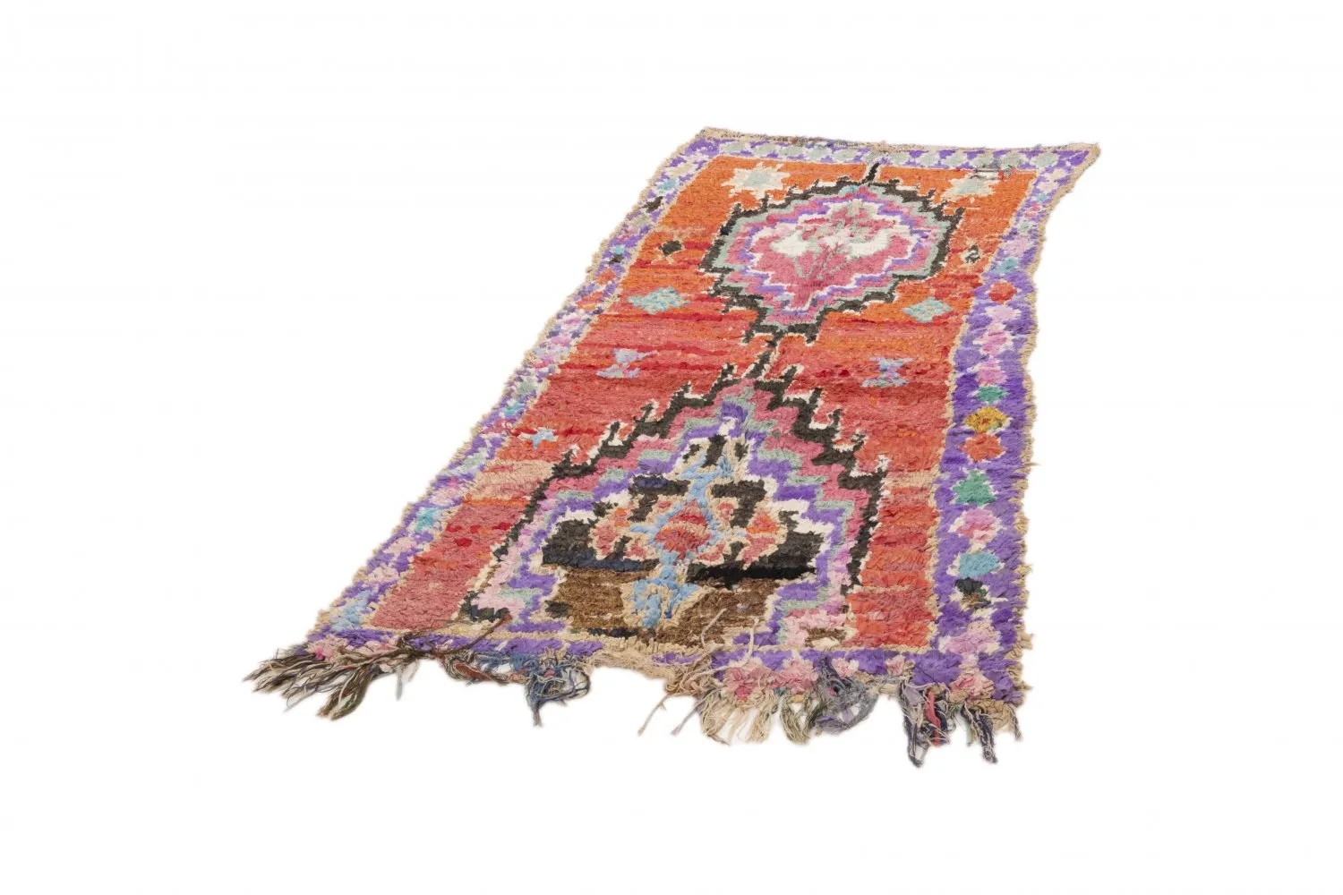 Marokkaanse Berber tapijt Boucherouite 220 x 105 cm