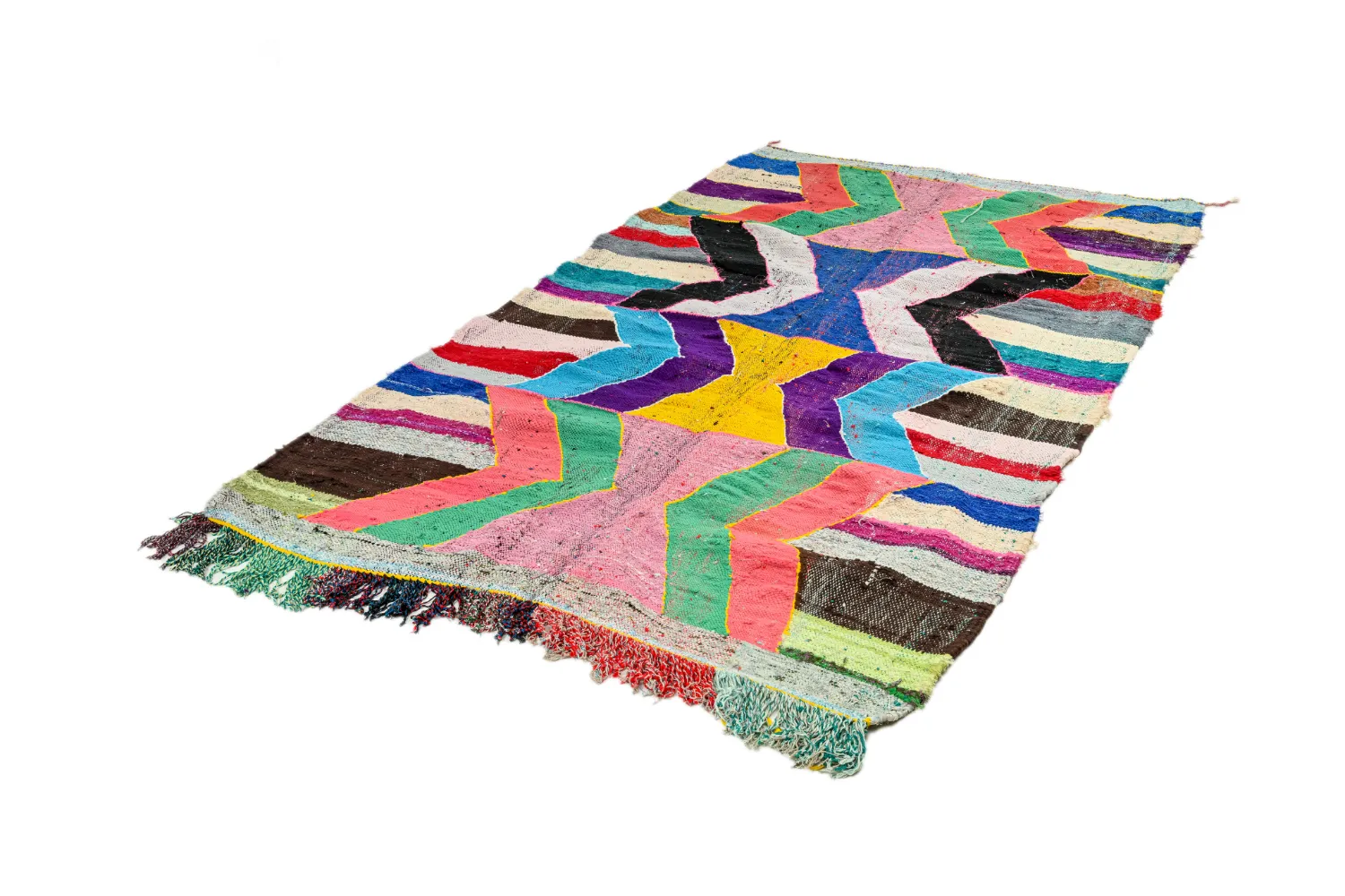 Marokkaanse Berber tapijt Boucherouite 140 x 245 cm