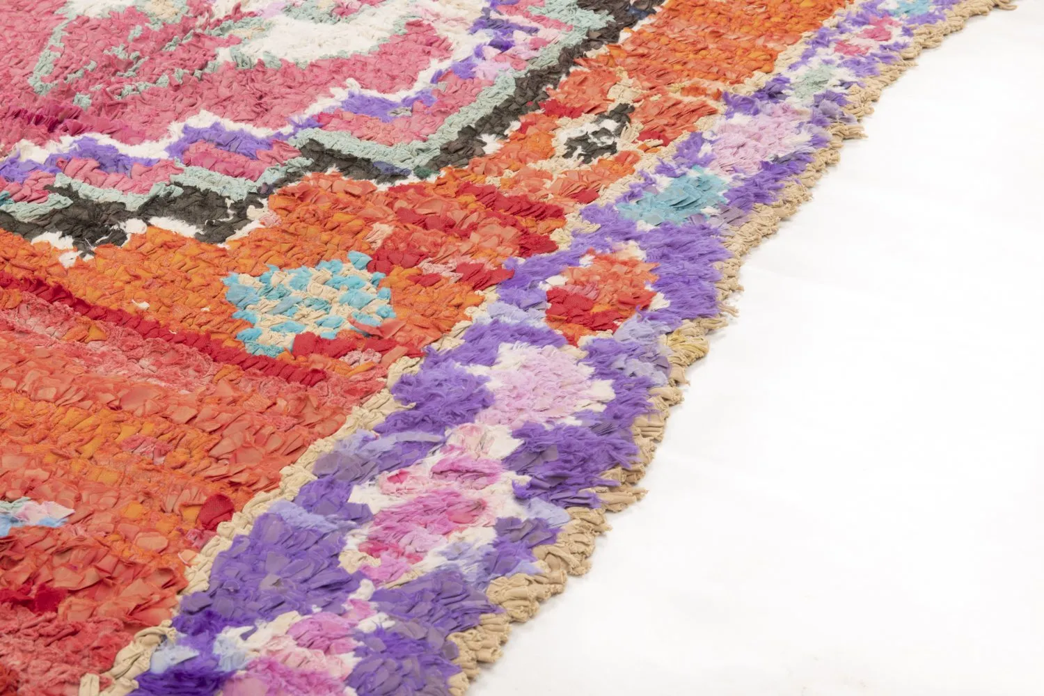 Marokkaanse Berber tapijt Boucherouite 220 x 105 cm
