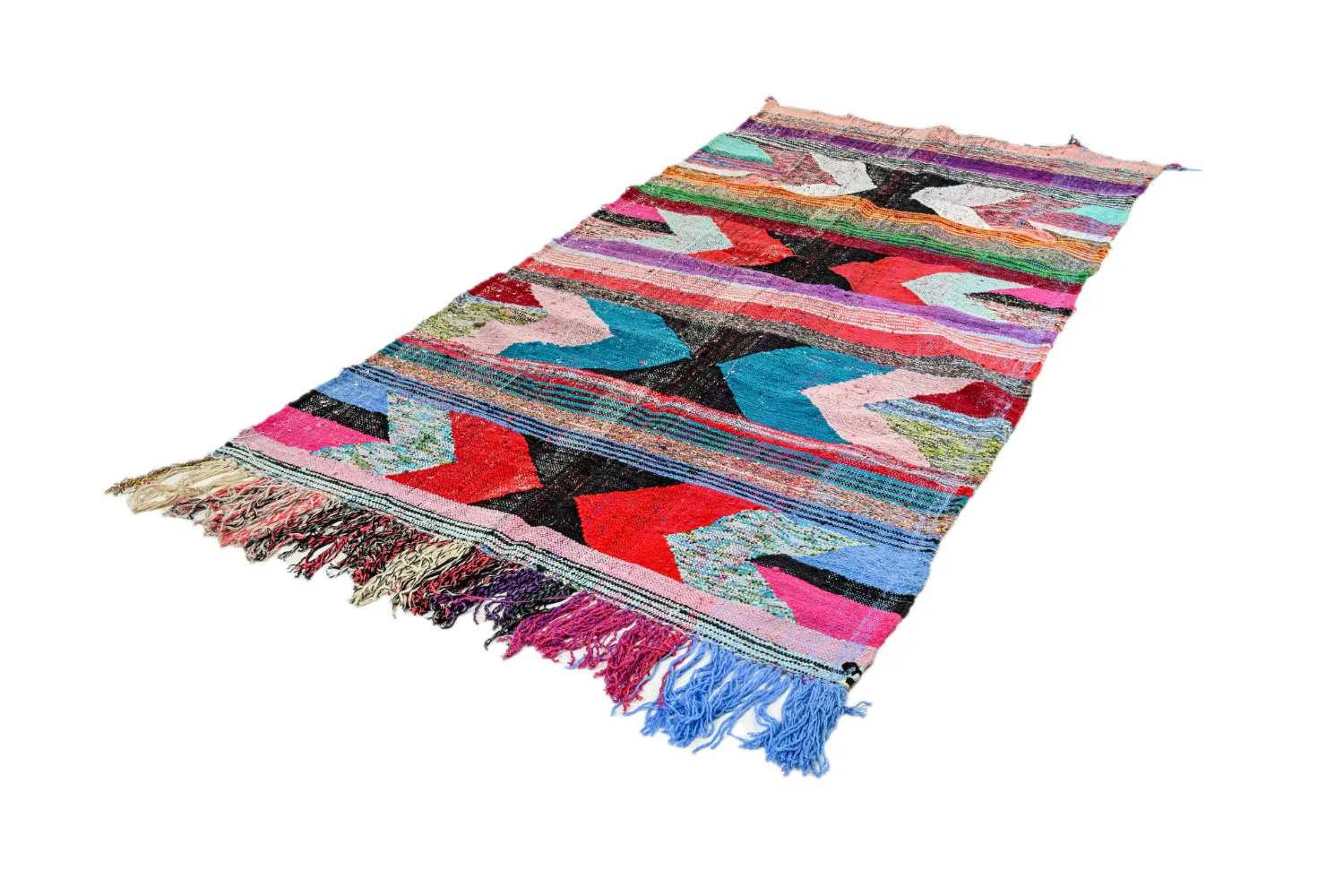 Marokkaanse Berber tapijt Boucherouite 135 x 270 cm