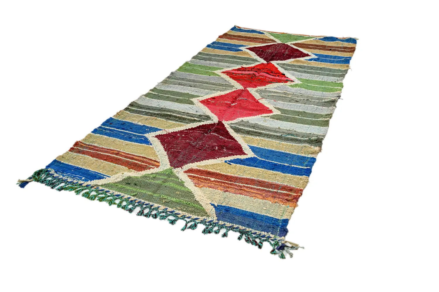 Marokkaanse Berber tapijt Boucherouite 120 x 280 cm