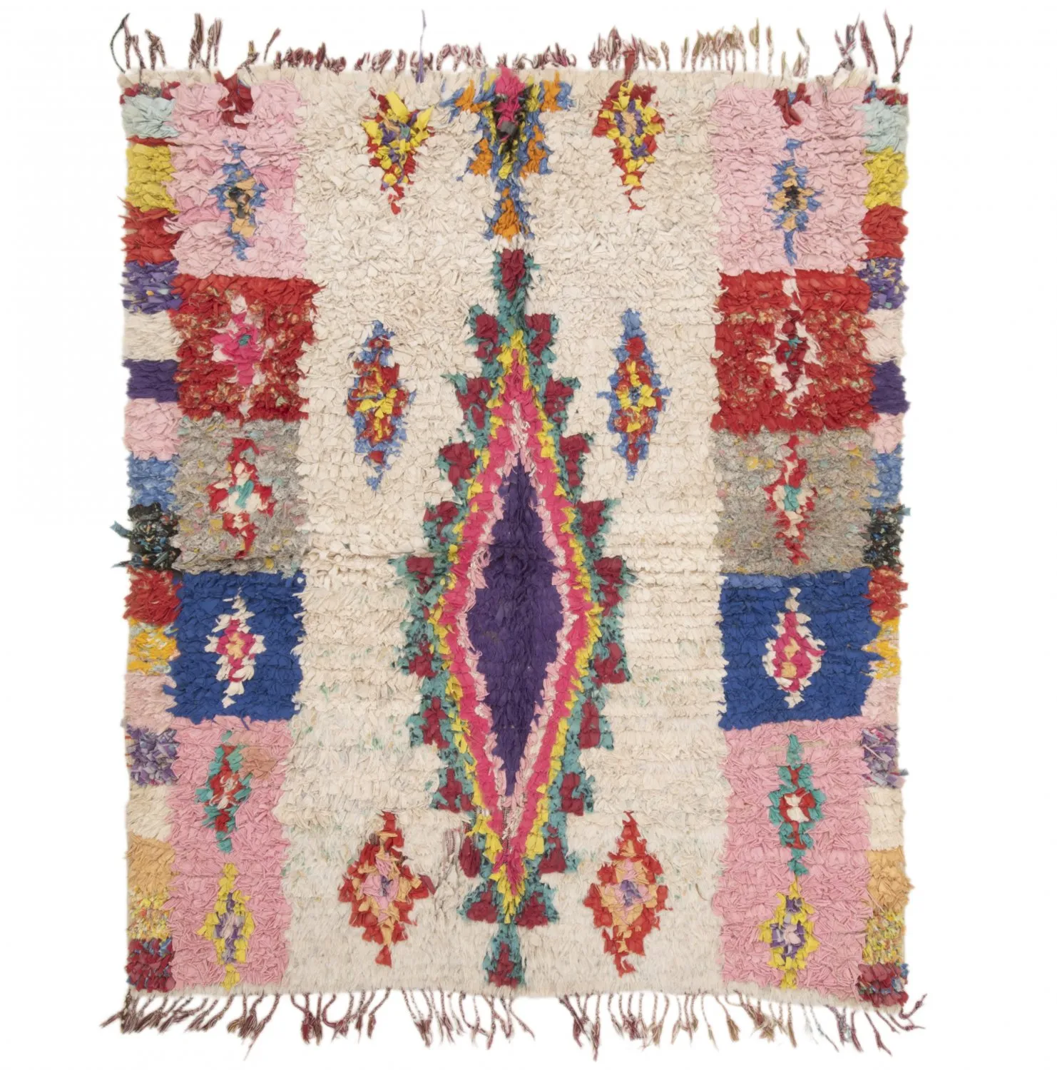 Marokkaanse Berber tapijt Boucherouite 155 x 120 cm