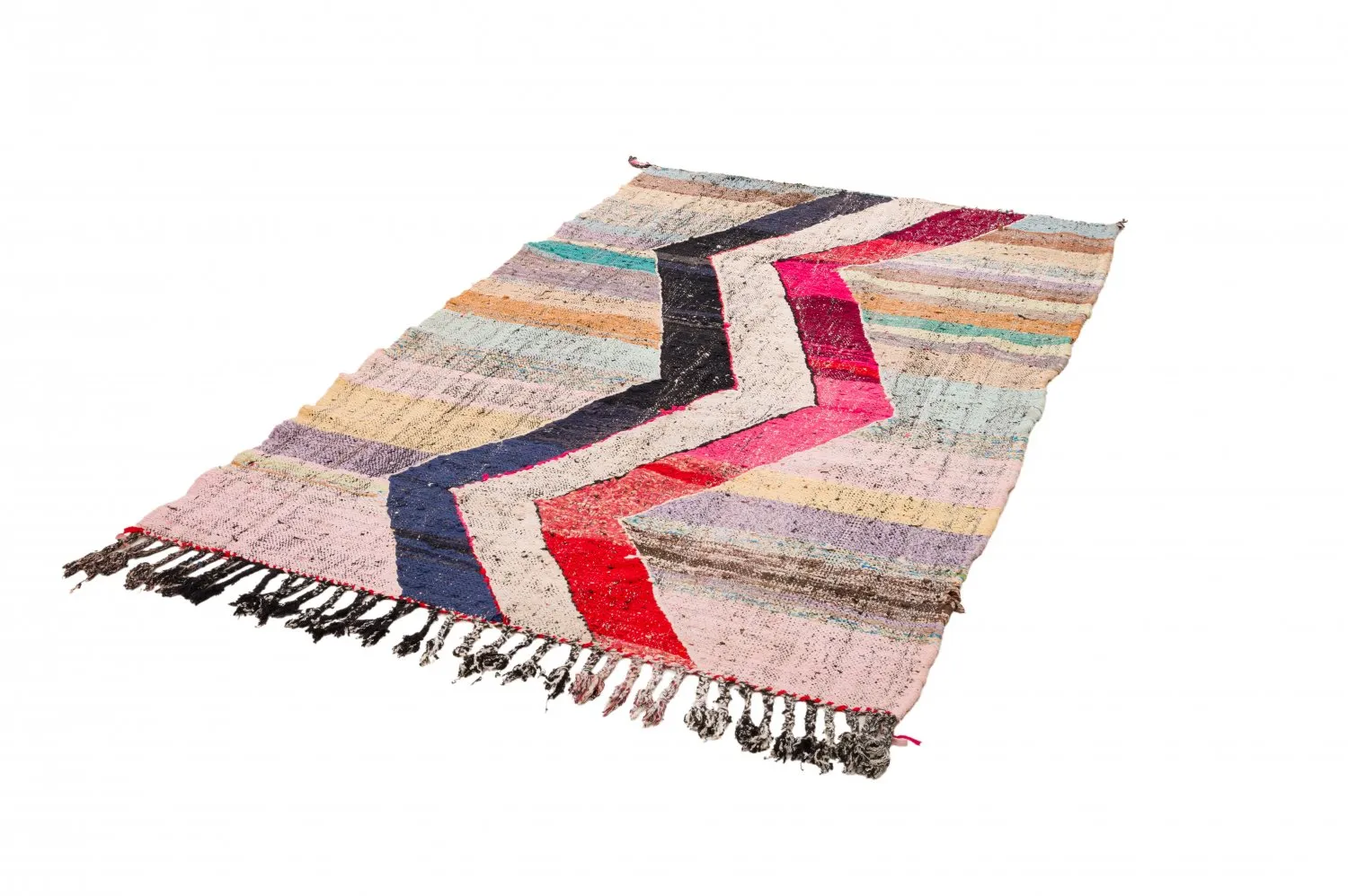 Marokkaanse Berber tapijt Boucherouite 125 x 220 cm