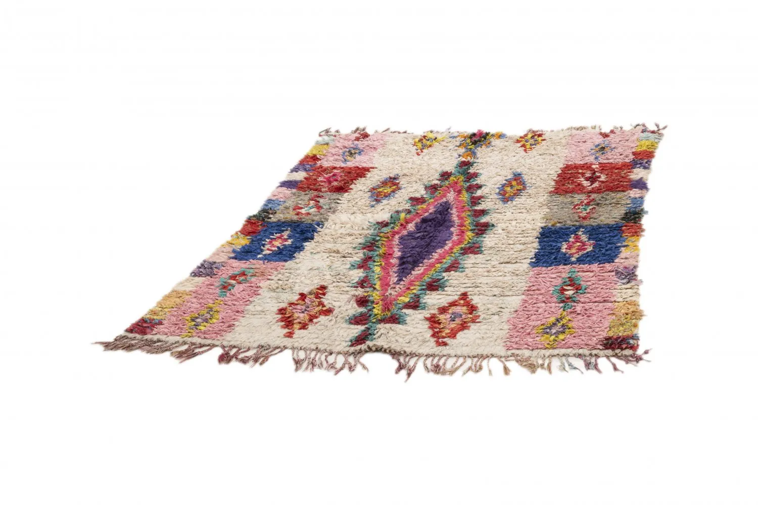 Marokkaanse Berber tapijt Boucherouite 155 x 120 cm